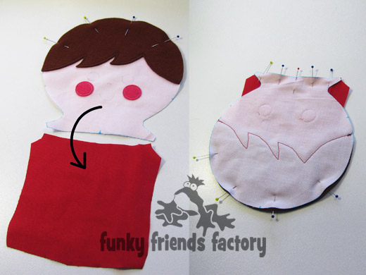 sew doll face to body