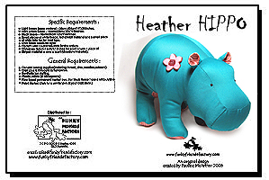 Heather Hippo INSTANT DOWNLOAD
