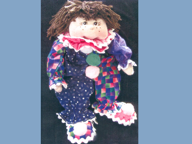 Preston the Clown 11" inch Cloth Doll PRINTED PATTERN
