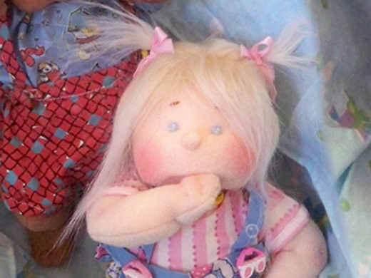 Doll-making supplies - (Long Pile) BLONDE Fur for Doll's HAIR