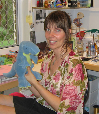 Sewing stuffed dinosaur