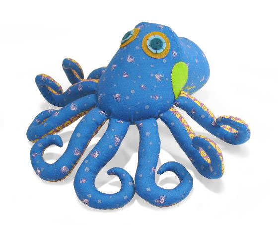 octopus soft toy sewing pattern light