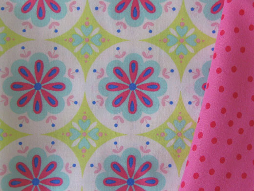 pink flower and spots fabric