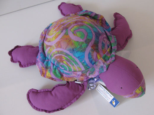 New Fair Trade Toy tortoise - purple batik