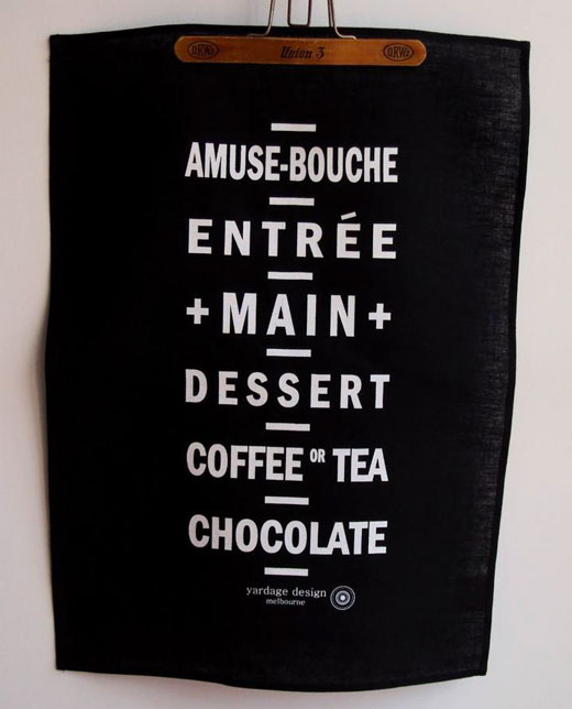 menu tea towels