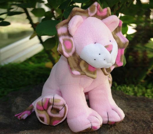 Lion toy sewing pattern - pink