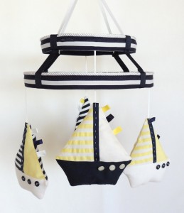 Sailboat Mobile-Nursery Mobile-Baby Mobile-Shower Gift