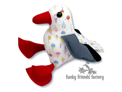Seagull - finished softie - red legs