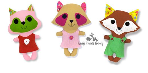 Kawaii animal doll sewing patterns