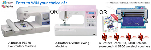 Win a sewing machine, embroidery machine or ScanNCut