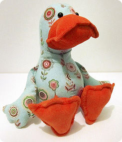 Duck stuffed toy sewing pattern flannel