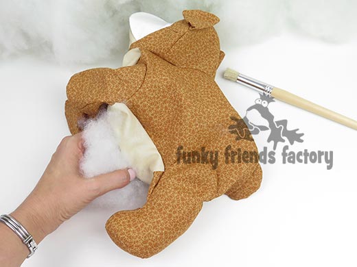 Bulldog Sewing Pattern - toy stuffing