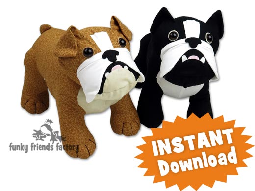 Bulldog stuffed animals toy pattern design