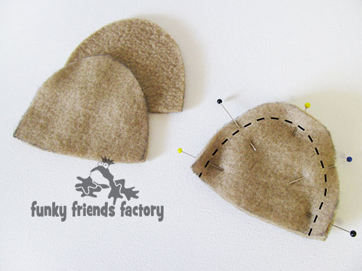 teddy bear sewing pattern - ears