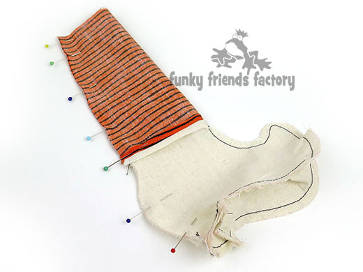 sew back of witch leg