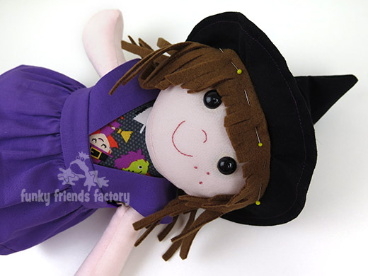 witch's hair from felt