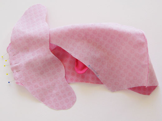 Dolphin photo tutorial sew tail to body pieces