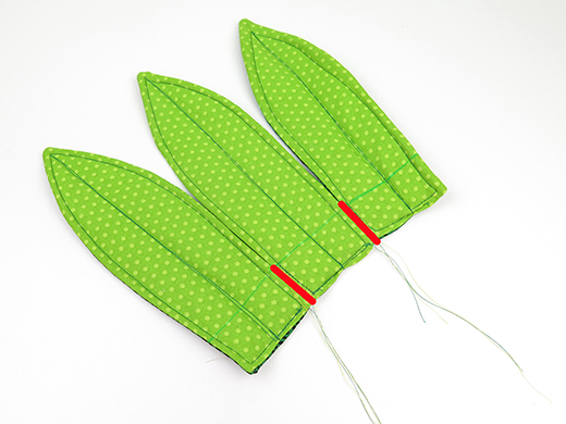 sew large leaves together