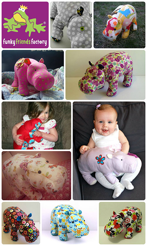 Hippo Toy Pattern Collage