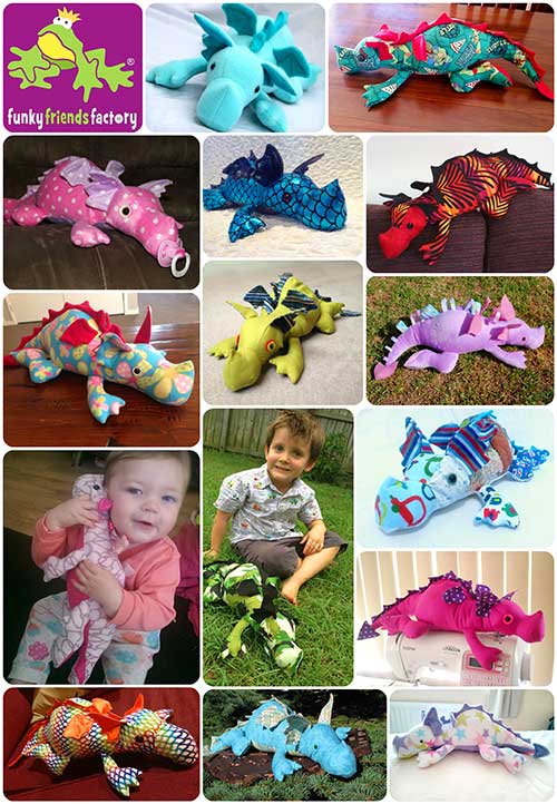 Dragon toy pattern collage web