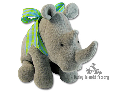 RHINO soft toy pattern made in fleece