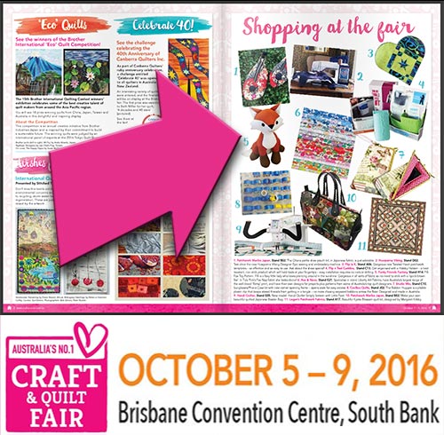 Fifi FOX in the Craft & Quilt Fair brochure!