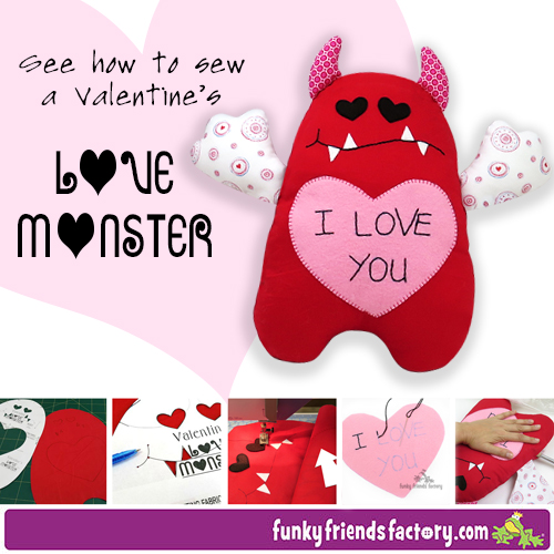 Valentines love Monster Tutorial
