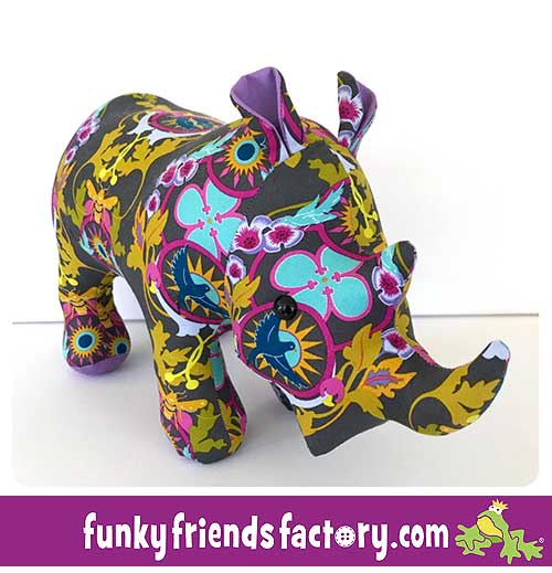 Rhino pattern sewn in Rising in Graphite, Alison-Glass Seventy Six