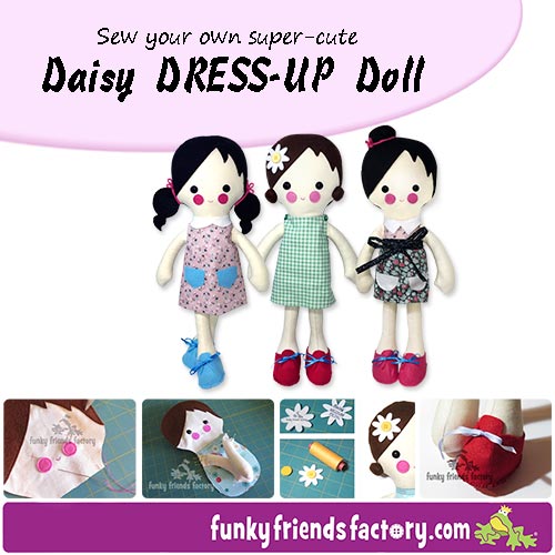 DRESS-UP Doll pattern collage
