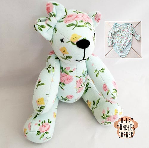 Mini Keepsake Bear sewn by Sarah McKee CheekyMonkeesCorner