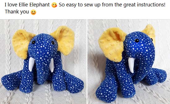 Elephant Pattern sewn by Heather C