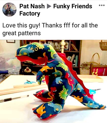 T-REX pattern sewn by Pat N