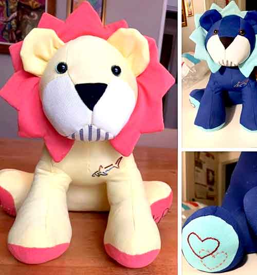 Lion sewn by Amanda vile sickler