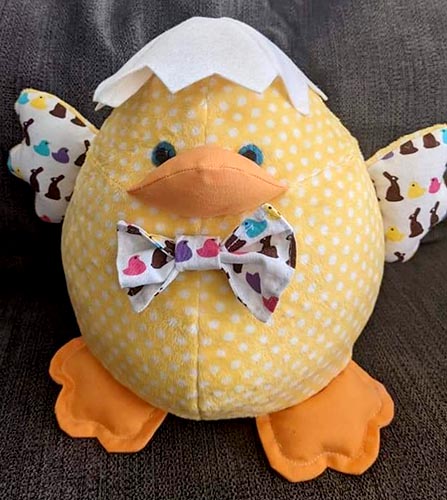 Egghead Easter chick pattern sewn by Andrea Nettles