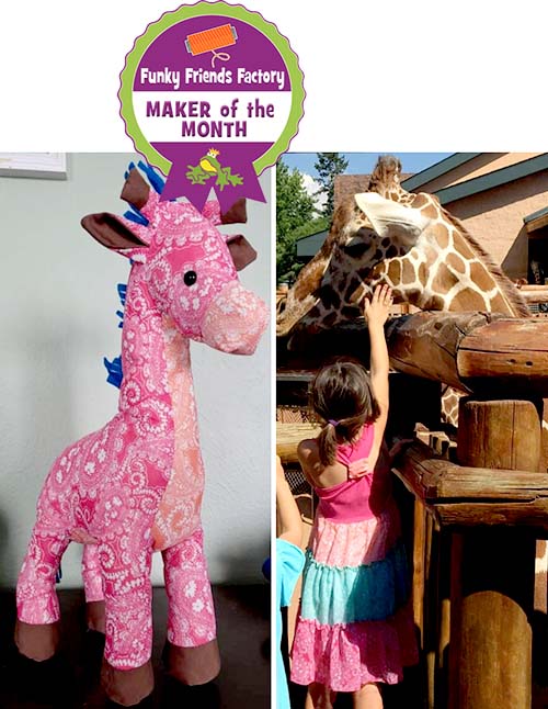 Giraffe sewing pattern sewn by Jennifer Mueller