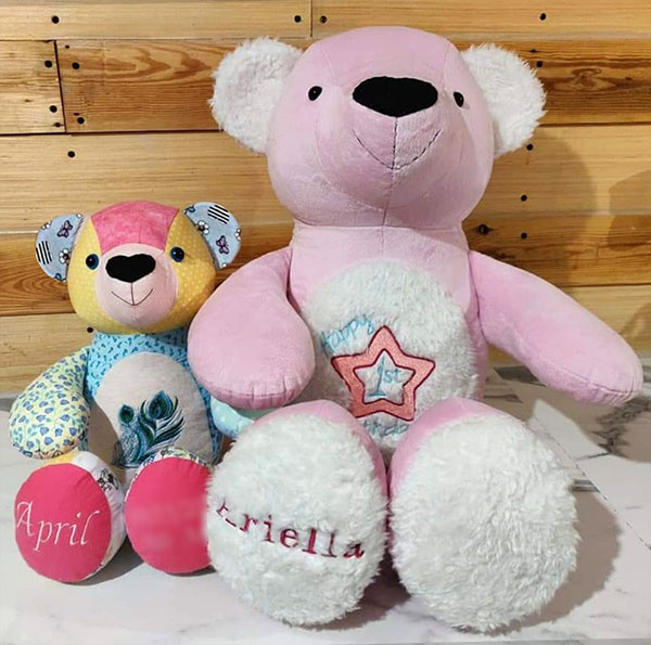 Keep Me Keepsake Bears at 100% and 150% sewn by Lisa Anderson