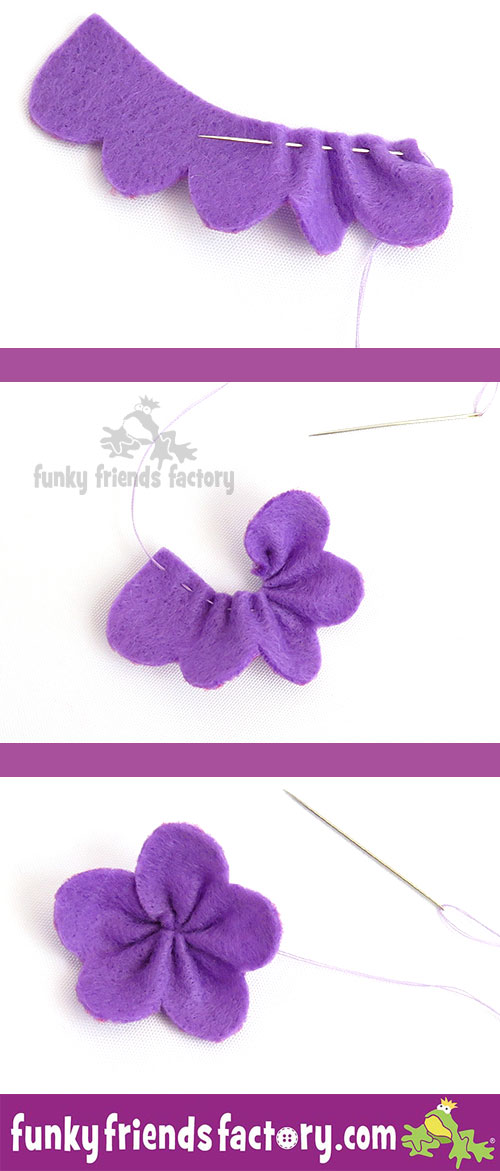 5 petal felt flower pattern