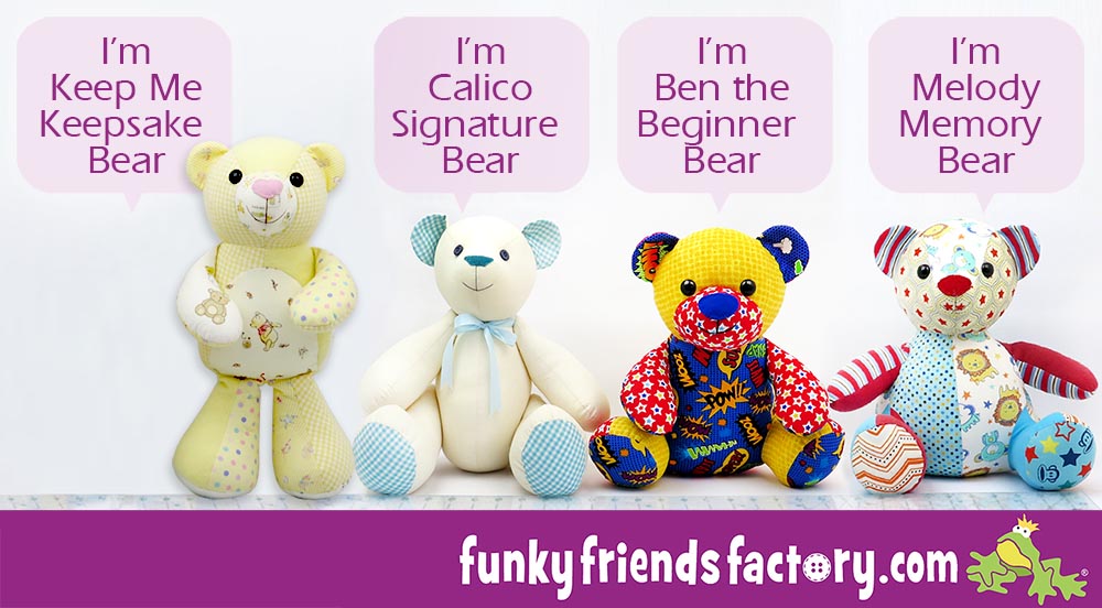 Calico Signature Bear, Ben Beginner Bear & Melody Memory Bear Pattern and Keepsake Bear