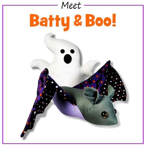 Bat & Boo Halloween toy sewing pattern