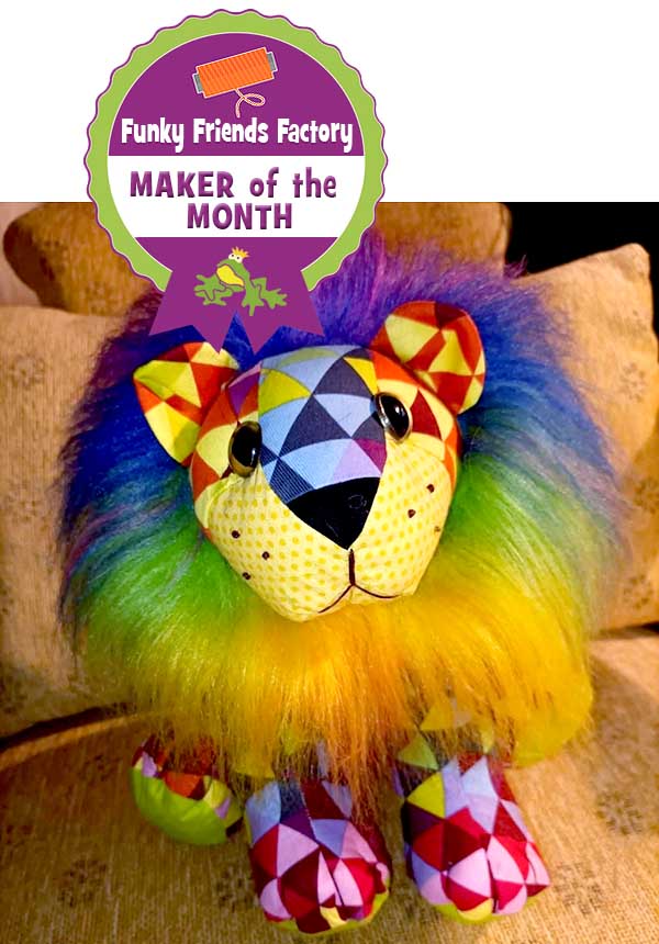 Lion Pattern with rainbow mane sewn by judieF