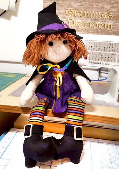 Witch sewing pattern,sewn by Linda Simons Woodhams