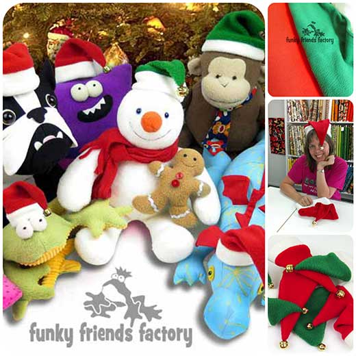 Funky Friends Factory free Christmas hats sewing pattern