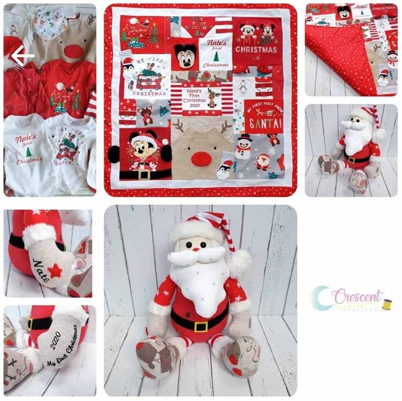 Santa keepsake sewn by crescent creations