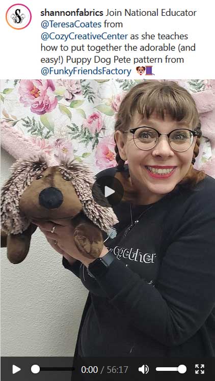 Shannon Fabrics-Sew-along-Tuesday-PUPPY-PETE pattern