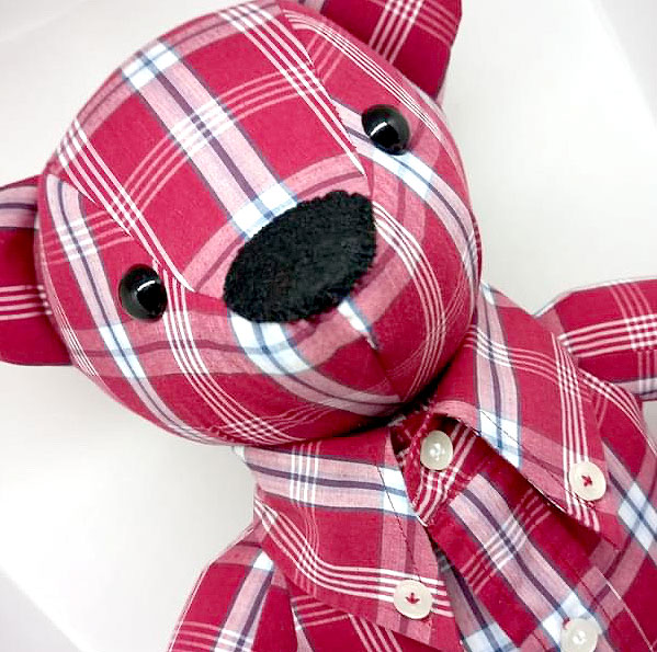 collar sewn on memory bear