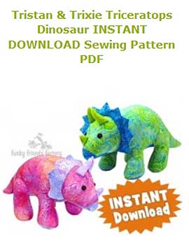 Triceratops Dinosaur sewing pattern