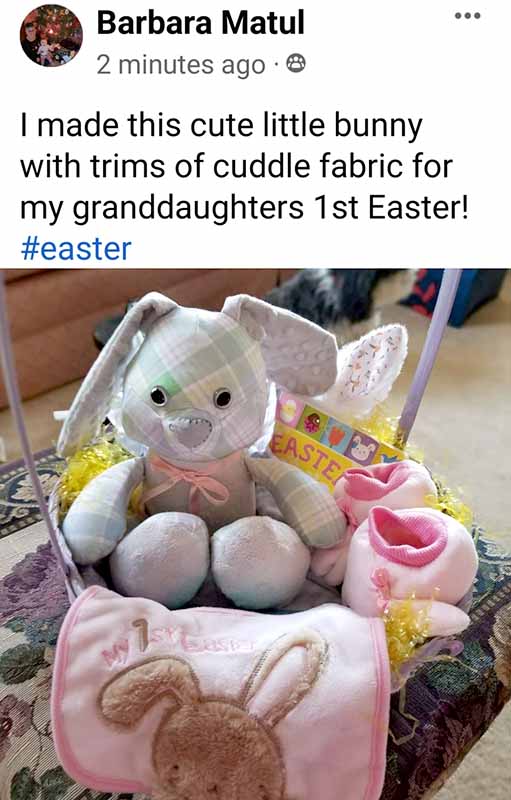 Easter bunny sewing pattern sewn by barbaramatul