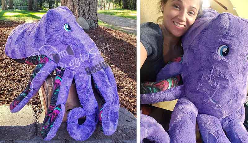 Enlarged octopus toy pattern