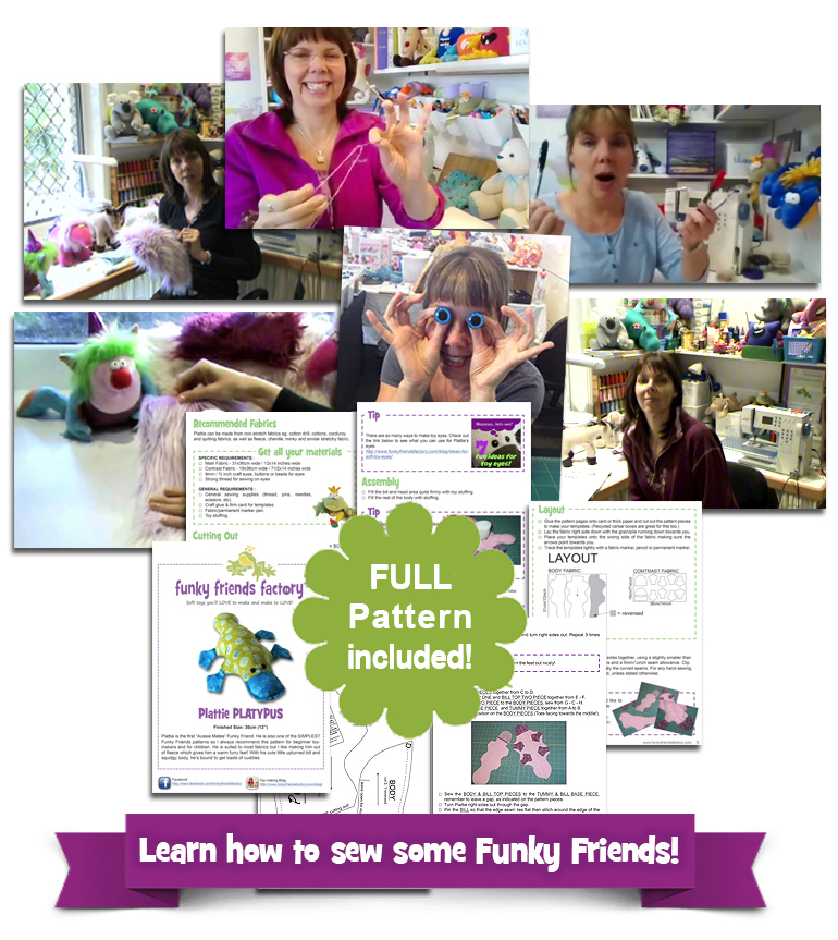 Toy Making Course - PLATYPUS -collage Toy Making Course - PLATYPUS -collage