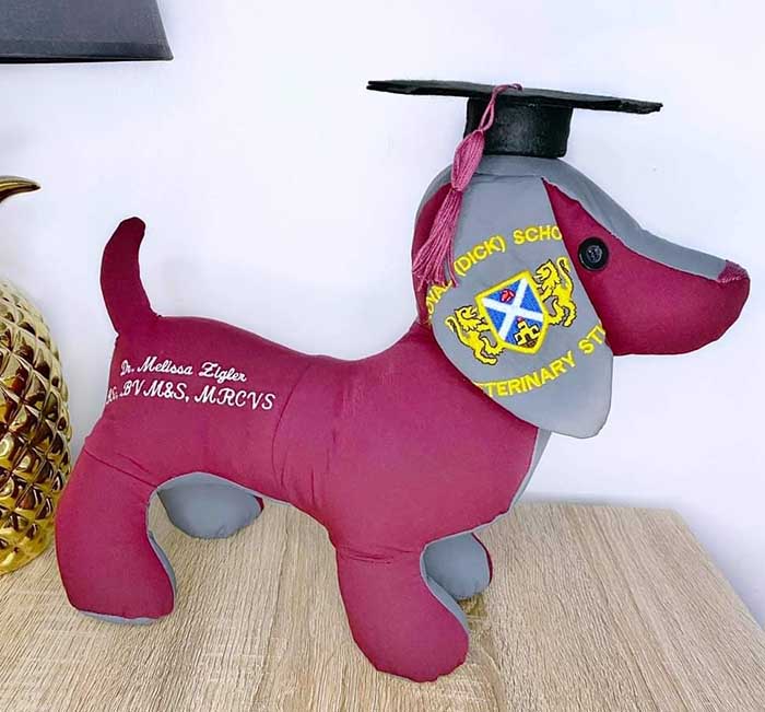 Autograph toy pattern dachshund sewn for gradustion by - Designs by Jasmin